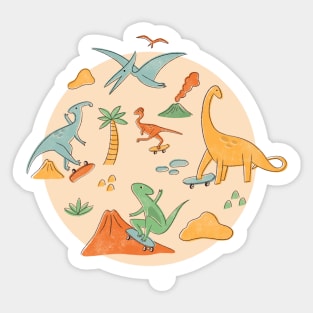 Skater dinosaurs Sticker